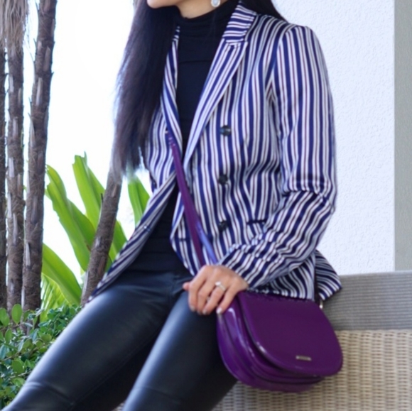 Banana Republic Striped Double Breasted Blazer - Picture 2 of 5